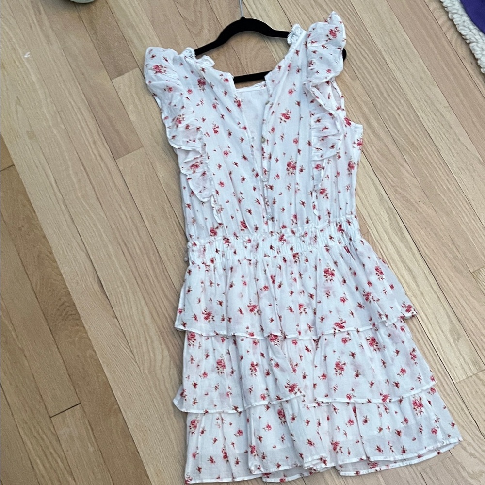 Floral Ruffle Kids Dress - White and Red Bloomingdale’s